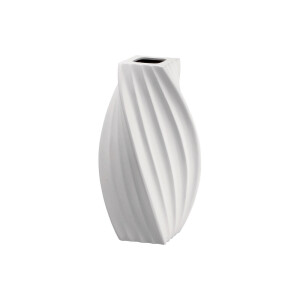 Vaza flori ceramica alba Tribeca  21,5 x 21,5 x 44,5 cm