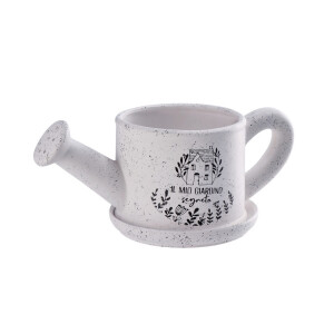 Ghiveci flori ceramica alba neagra Stropitoare Giardino  33 x 16 x 13 cm