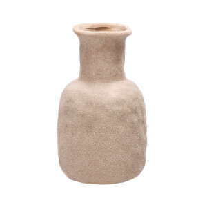Vaza flori ceramica bej 13,5 x 22 cm