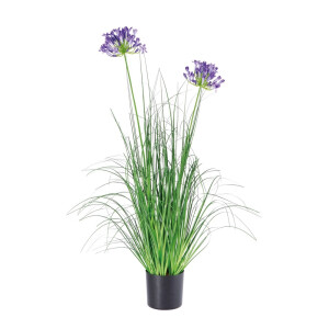 Flori artificiale in ghiveci verzi mov 12,5 x 90 cm