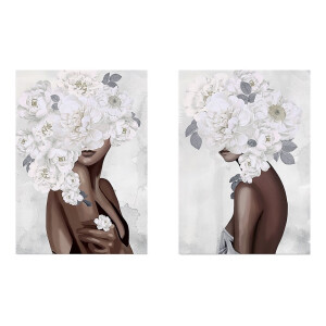 Set 2 tablouri decorative olegrafie pe panza Womens 50 x 70 cm