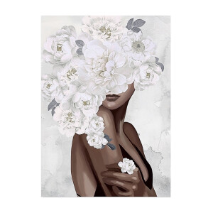 Tablou decorativ olegrafie pe panza multicolora Women 50 x 70 cm