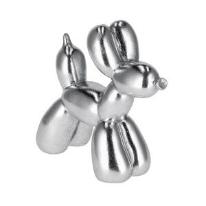 Figurina Catelus polirasina argintie 25,5 x 10 x 23 cm