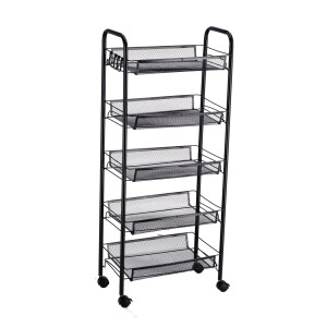 Carucior servire fier negru 44 x 26 x 102 cm