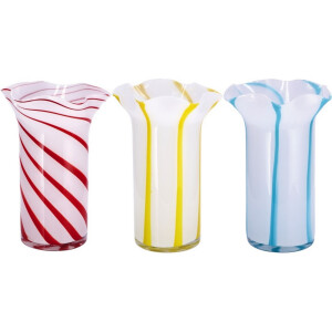 Set 3 vaze flori sticla multicolora 16 x 25 cm