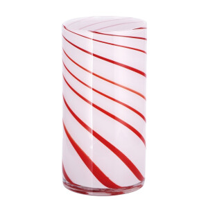 Vaza flori sticla alba rosie 12 x 25 cm