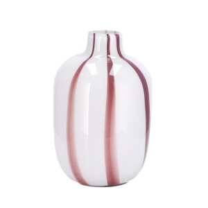 Vaza flori sticla alba rosie 16,5 x 26 cm