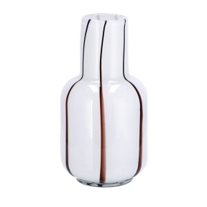 Vaza flori sticla alba maro 13 x 24 cm