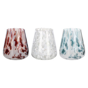Set 3 vaze flori sticla multicolora 15 x 16 cm