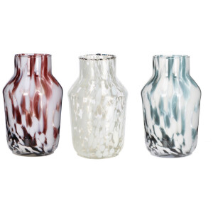 Set 3 vaze flori sticla multicolora Shay 15 x 27 cm