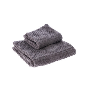 Set 2 prosoape baie bumbac gri inchis 36 x 56 cm, 53 x 96 cm, 500 gr