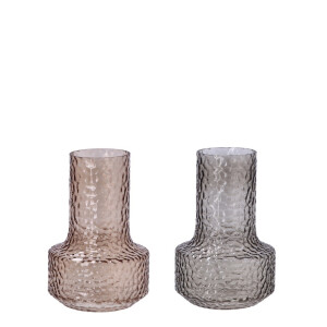 Set 2 vaze sticla ambra gri  17 x 25 cm