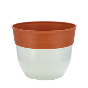 Ghiveci flori plastic gri deschis maro 37,5 x 30 cm