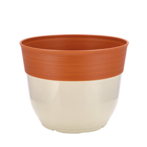 Ghiveci flori plastic crem maro 37,5 x 30 cm