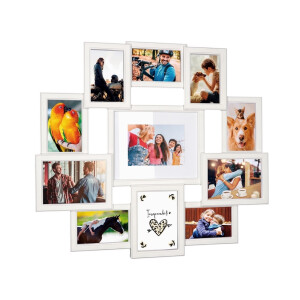 Rama foto perete plastic alb, sticla 65,5 x 60,5 cm