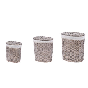 Set 3 cosuri rufe gri 35,5 x 24,5 x 40, 43 x 30,5 x 48, 50 x 37 x 56,5 cm