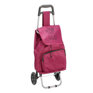 Carucior cu roti pentru cumparaturi, textil fier 35 x 28 x 95 cm