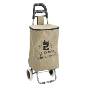 Carucior cu roti pentru cumparaturi, textil fier 35 x 28 x 92 cm