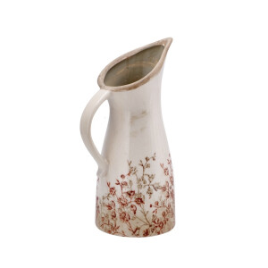 Carafa decorativa ceramica bej maro 15,5 x 11 x 26,5 cm