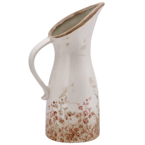 Vaza flori ceramica bej maro 21 x 15 x 36 cm