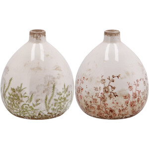 Set 2 vaze flori ceramica multicolora 17 x 19,5 cm