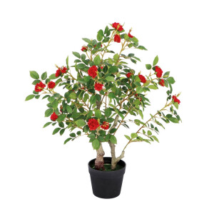 Trandafiri artificiali rosii in ghiveci 16 x 70 cm