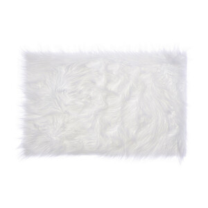 Covoras blana artificiala alba 100 x 50 cm