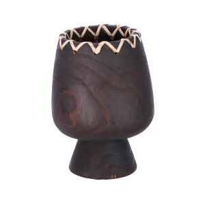Vaza flori lemn maro inchis 18,5 x 24 cm
