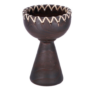 Vaza flori lemn maro inchis 19,5 x 28 cm
