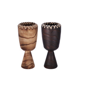 Set 2 vaze flori lemn maro 20 x 43 cm