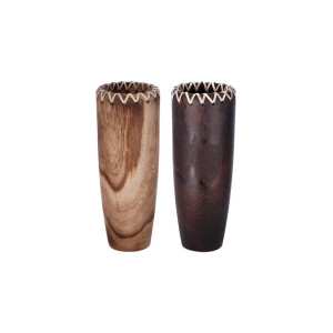 Set 2 vaze flori lemn maro 20 x 42 cm