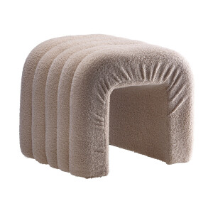 Taburet textil crem buclat 44 x 35 x 38 cm