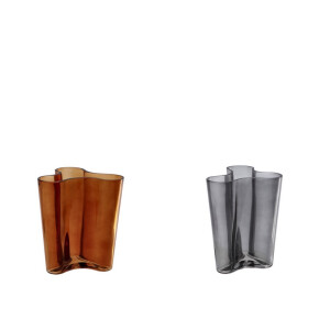 Set 2 vaze flori sticla maro gri 18 x 14 x 20 cm