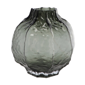 Vaza flori sticla gri petrol 21,5 x 23 cm