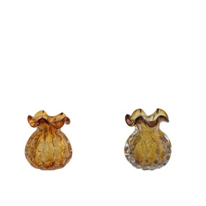 Set 2 vaze flori sticla maro ambra 15 x 18 cm