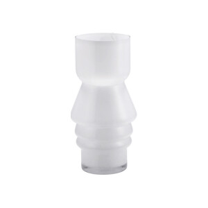 Vaza flori sticla alba 15 x 30 cm