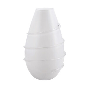 Vaza flori sticla alba 15,5 x 28 cm