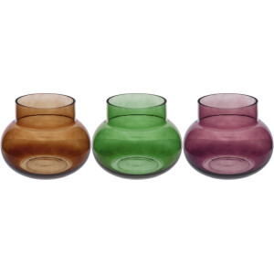 Set 3 vaze flori sticla multicolora 21 x 20 cm