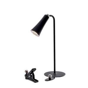 Veioza control tactil, fier negru 12 x 33,5 cm