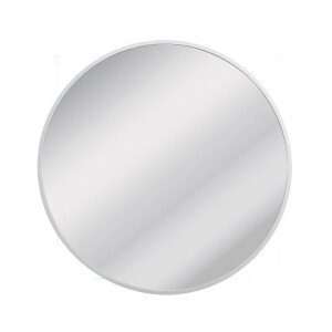 Oglinda rotunda perete rama aluminiu alb 40 cm