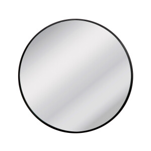 Oglinda perete rotunda rama aluminiu negru 60 cm