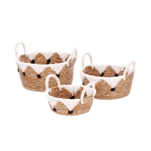 Set 3 cosuri depozitare ratan 22 x 9 cm, 26 x 13 cm, 30 x 15 cm