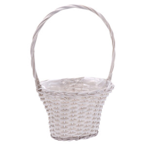 Ghiveci flori lemn salcie alb 30 x 22 x 49 cm