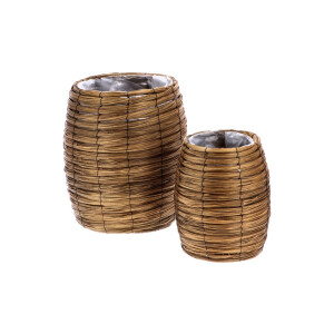 Set 2 ghivece flori lemn maro 22 x 32,5, 35 x 44 cm