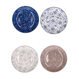 Set 4 farfurii portelan multicolor 19 cm