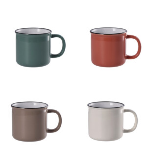 Set 4 cani ceramica multicolora 9,5 x 8,5 cm, 350 ml