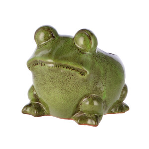 Ghiveci flori ceramica verde Broscuta 27 x 24 x 23 cm