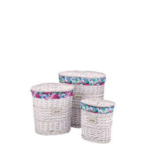Set 3 cosuri rufe Jiaume 33 x 23 x 40, 41 x 29,5 x 48, 49 x 37 x 58 cm