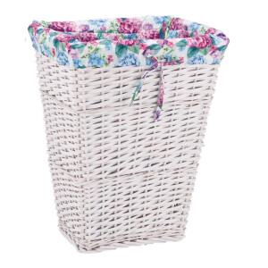 Cos rufe, depozitare, lemn salcie alb, textil multicolor 41 x 31 x 52 cm