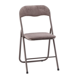 Set 2 scaune pliabile fier textil maro 44 x 47 x 80 cm